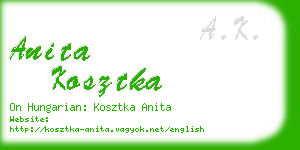 anita kosztka business card